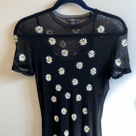 ⭐️SOLD⭐️Vivienne Tam Vintage Mesh Floral Maxi Dress - Picture 5 of 12